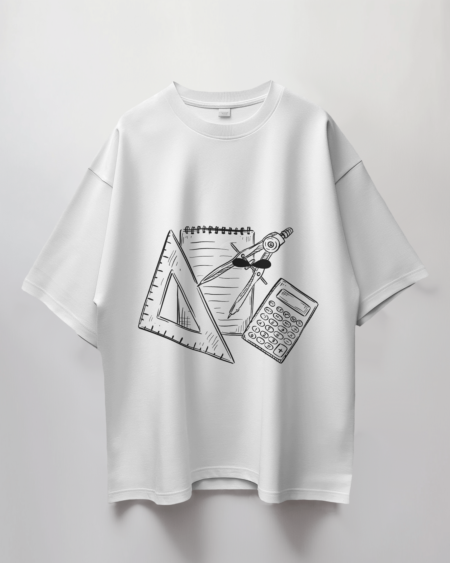 Math Instruments Graphic Print Oversized T-Shirt