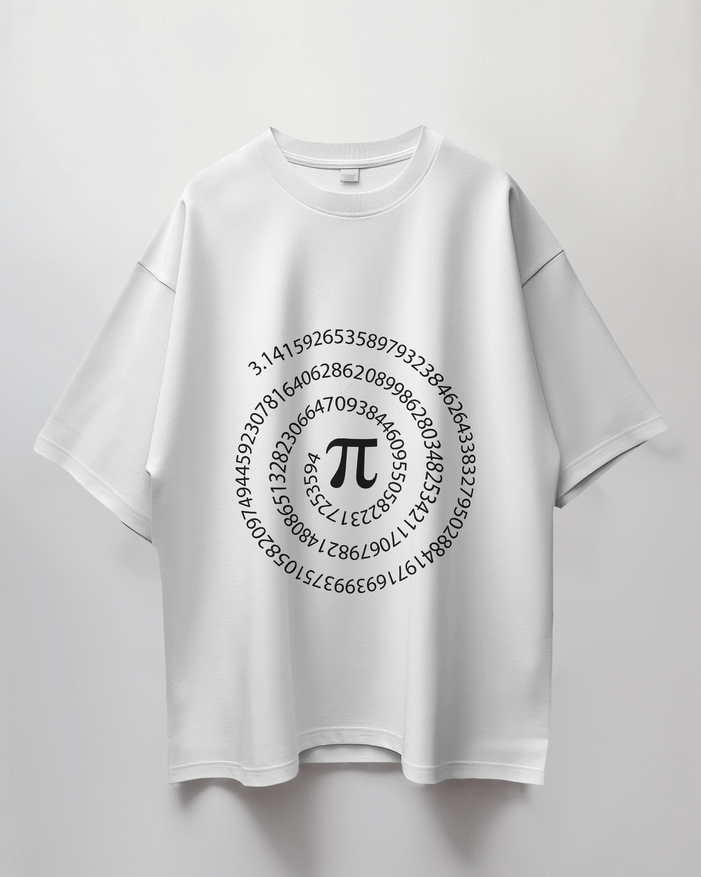 Pi Circle Graphic Print Oversized T-Shirt