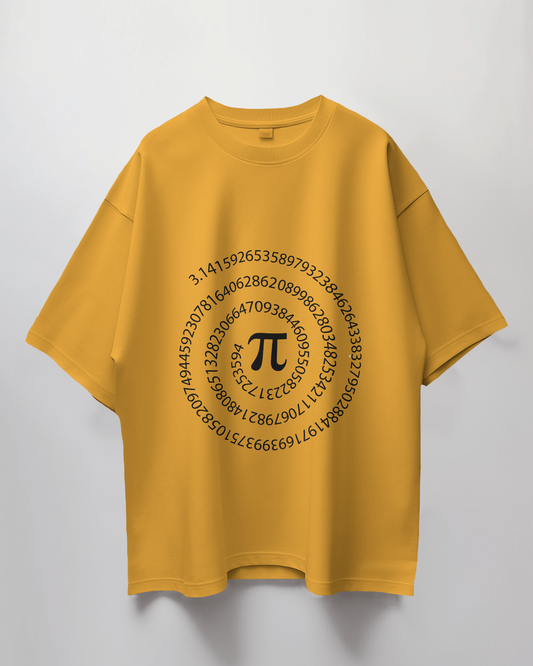 Pi Circle Graphic Print Oversized T-Shirt