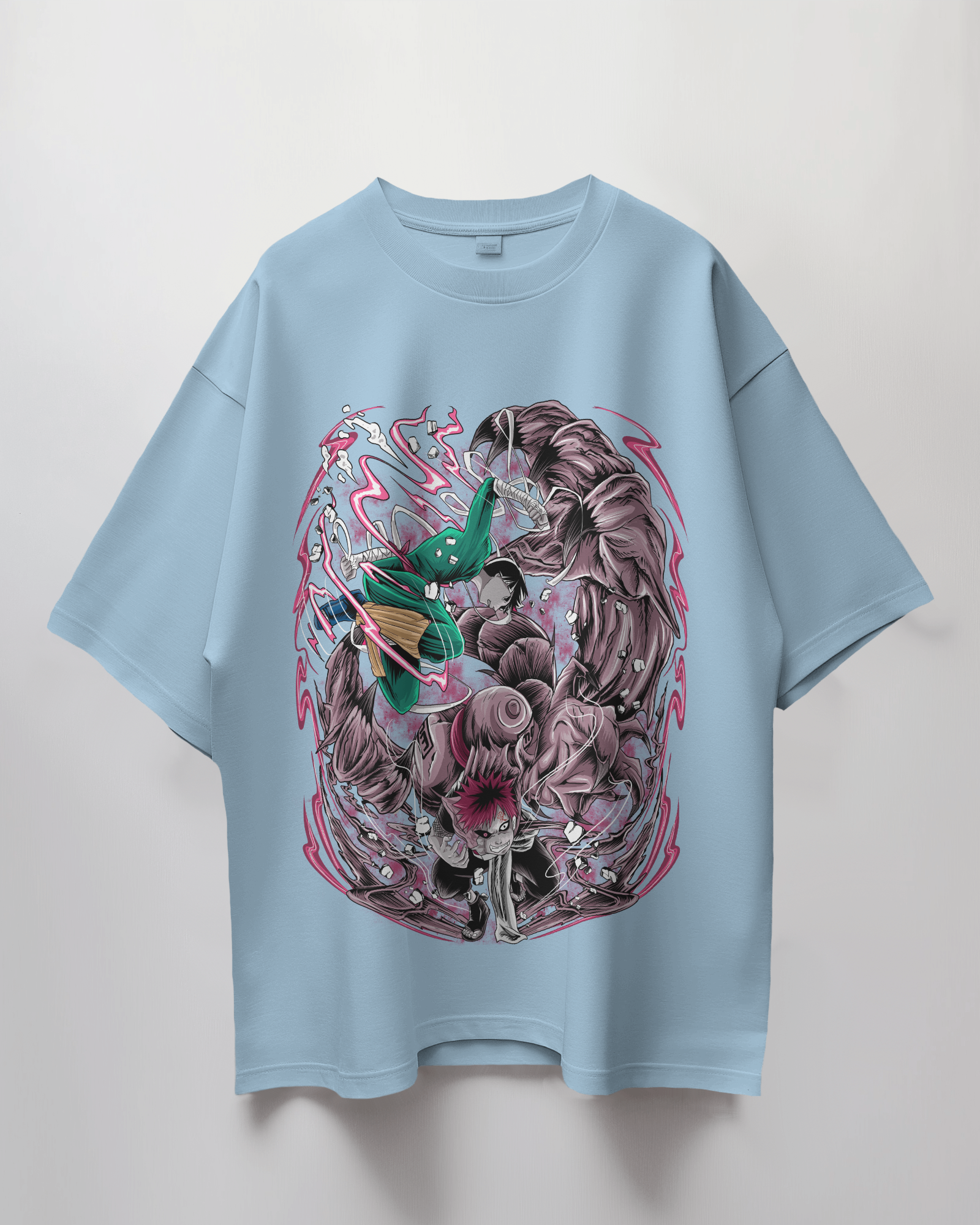 Gaara and Lee Naruto Terry Oversized T-Shirt