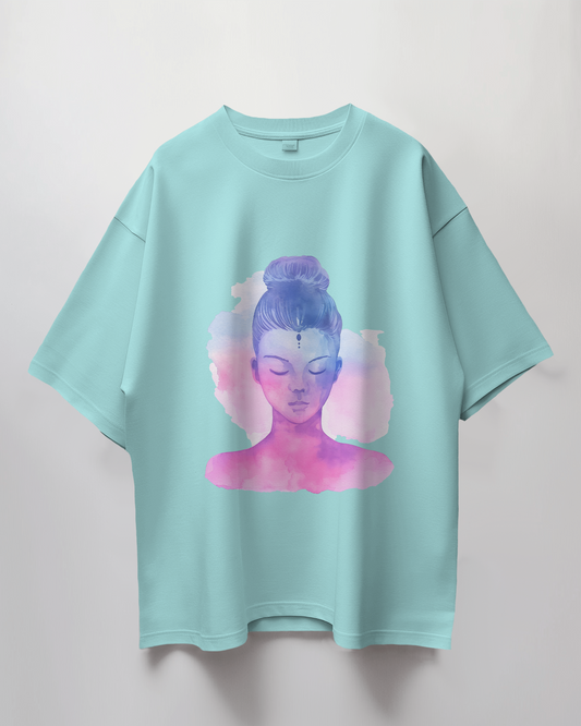 Zen Girl Graphic Print Oversized T-Shirt