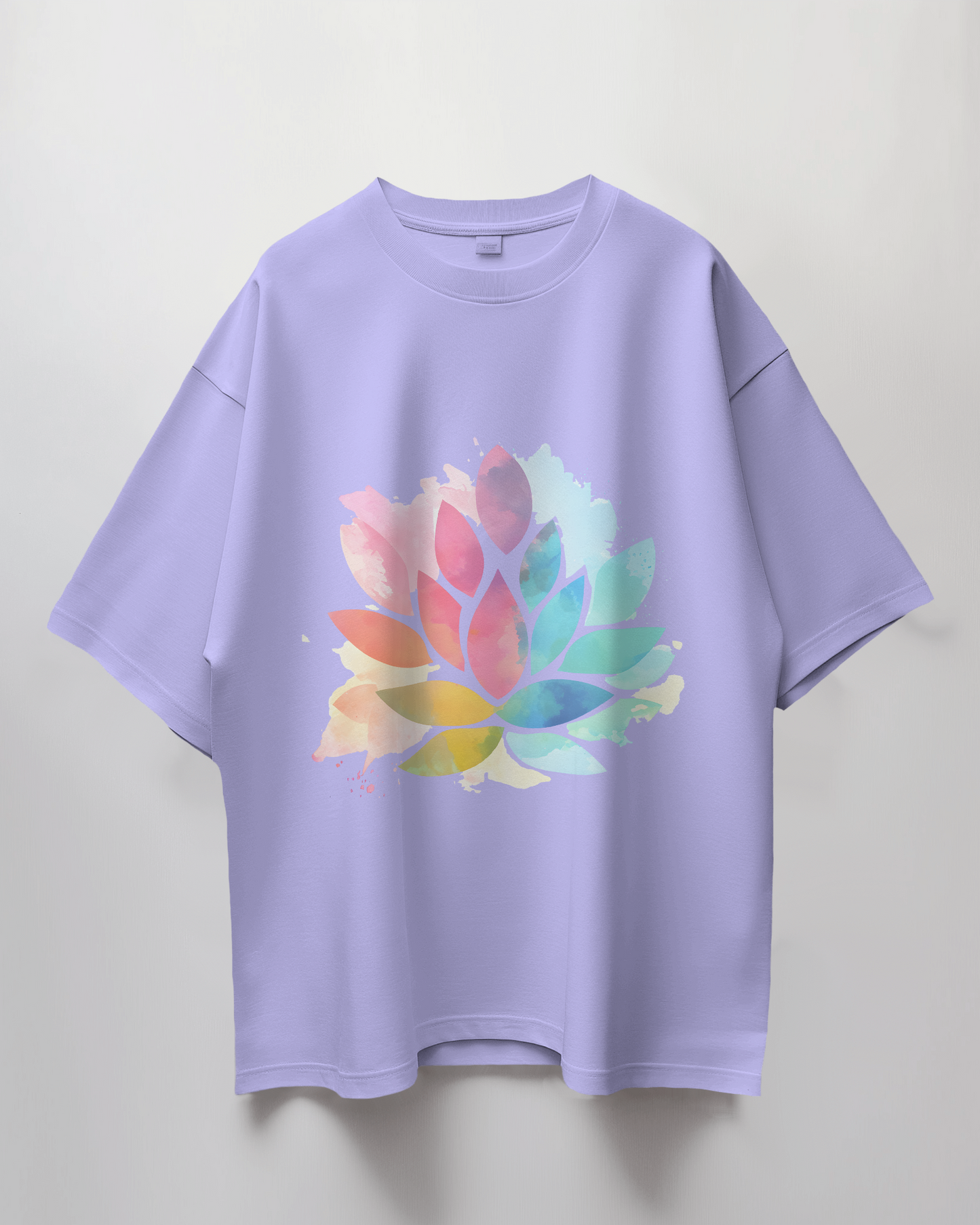 Watercolour Flower Graphic Print Oversized T-Shirt