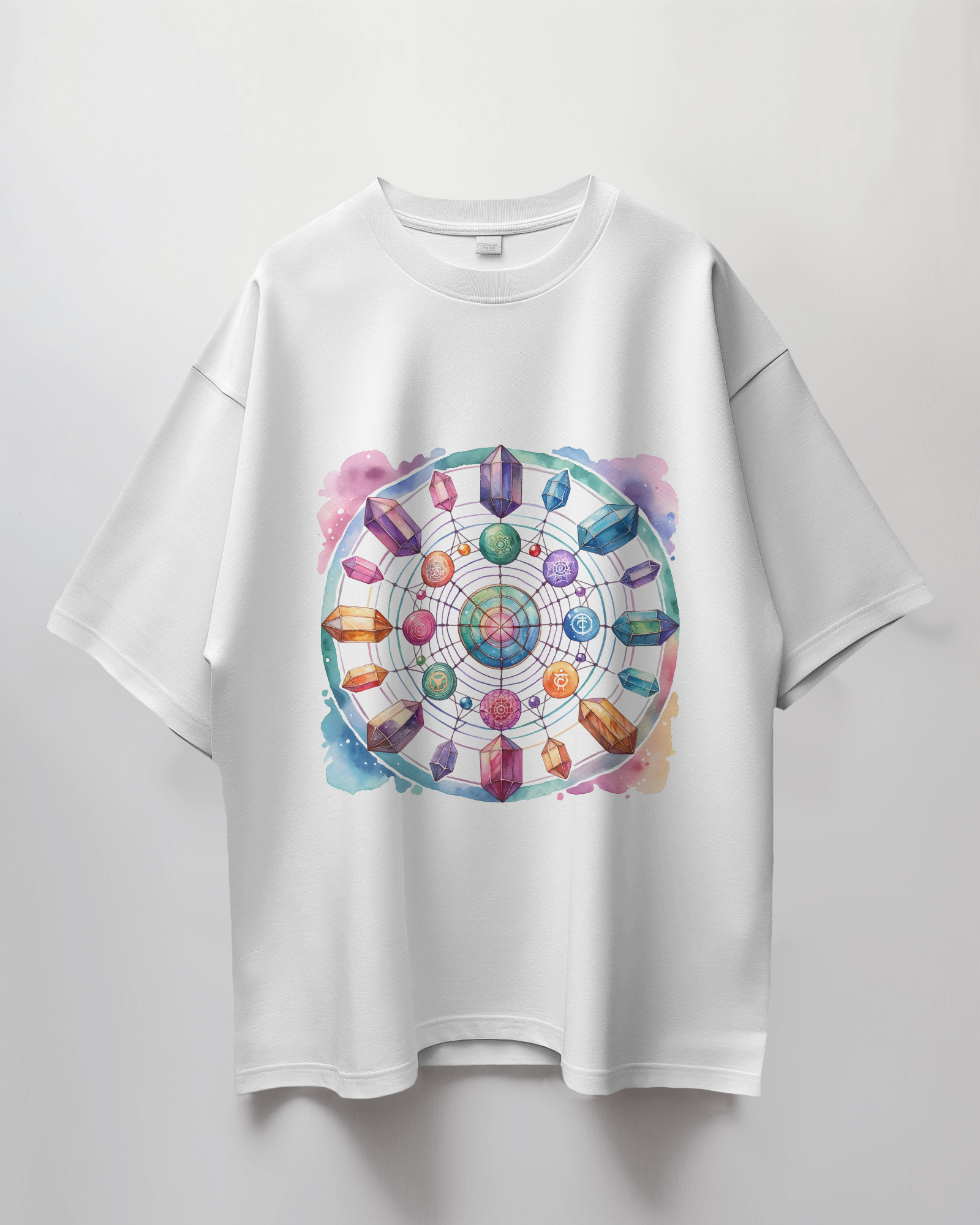 Crystal Circle Graphic Print Oversized T-Shirt