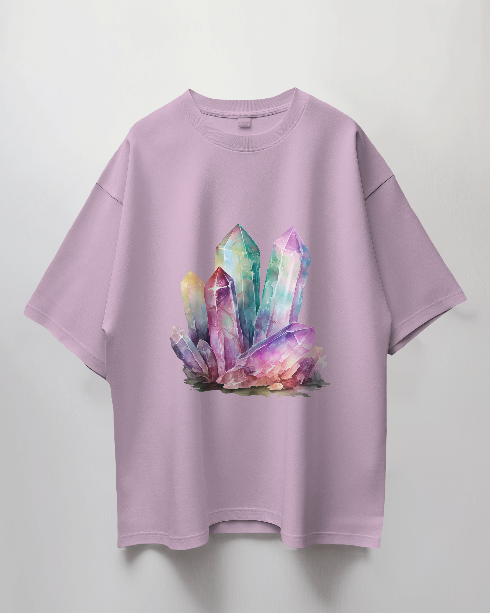 Colourful Crystals Graphic Print Oversized T-Shirt