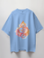 Blue Character Graphic Print Oversized T-Shirt
