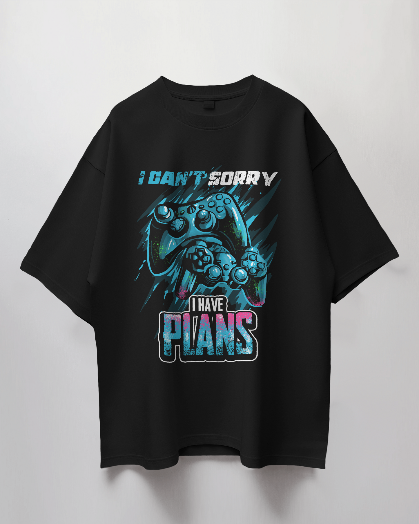 Gaming Plans Graphic Print Oversized T-Shirt