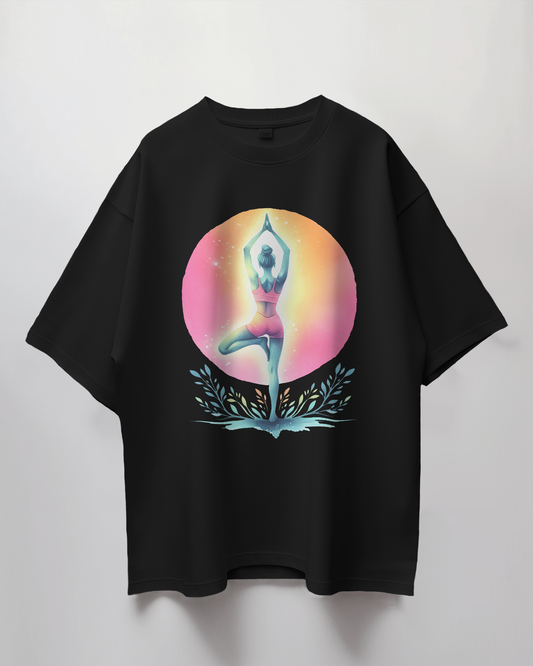 Yoga Graphic Print Oversized T-Shirt