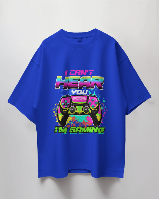 Can't Hear You Gaming Graphic Print Oversized T-Shirt