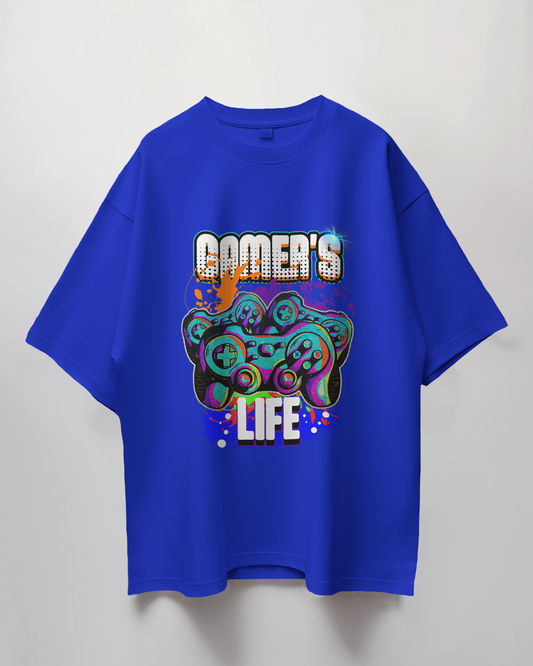 Gamer's Life Graphic Print Oversized T-Shirt