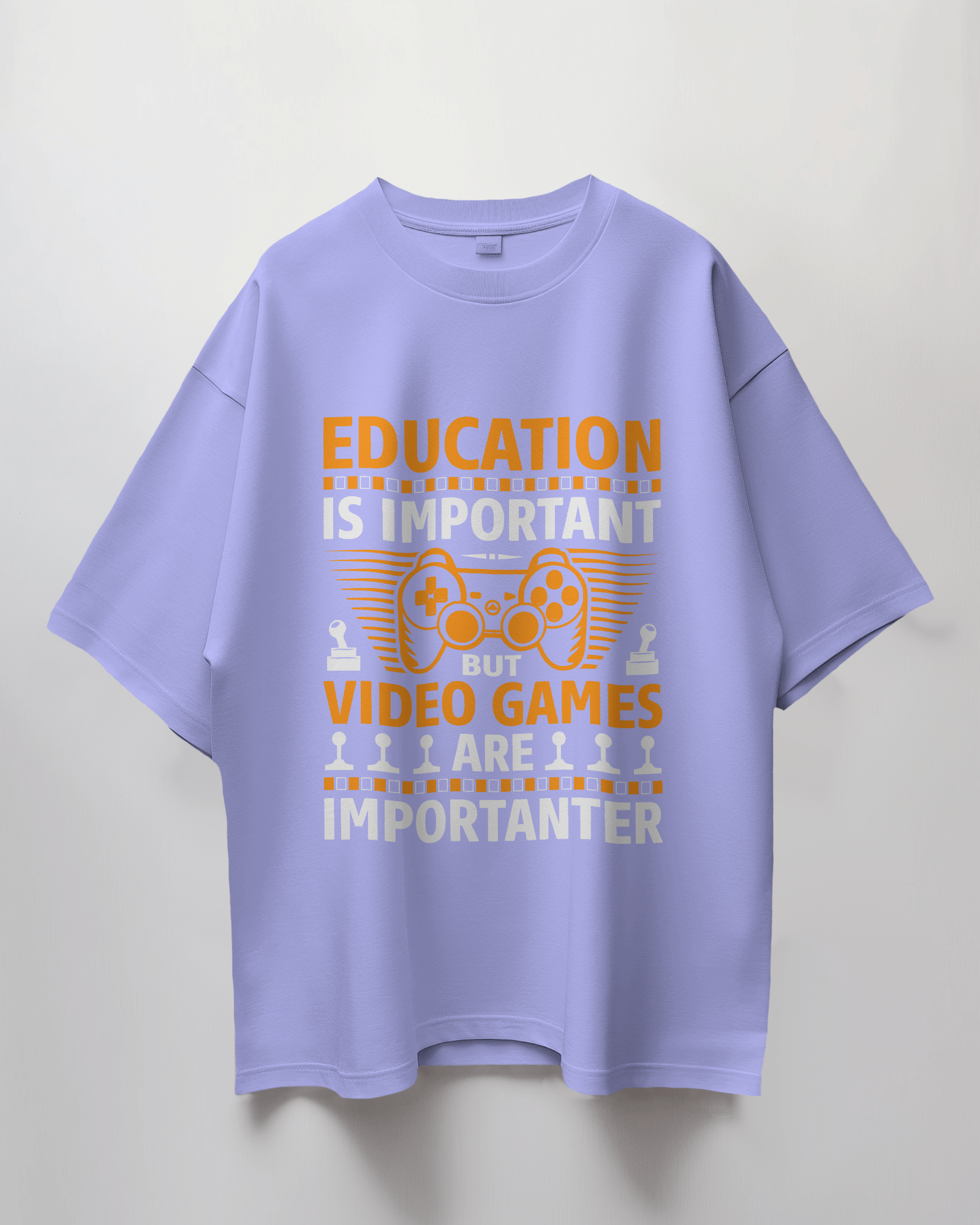 Video Games Are Importanter Graphic Print Oversized T-Shirt