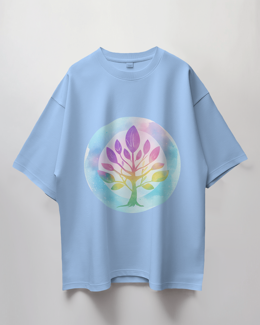 Tree Of Life Graphic Print Oversized T-Shirt