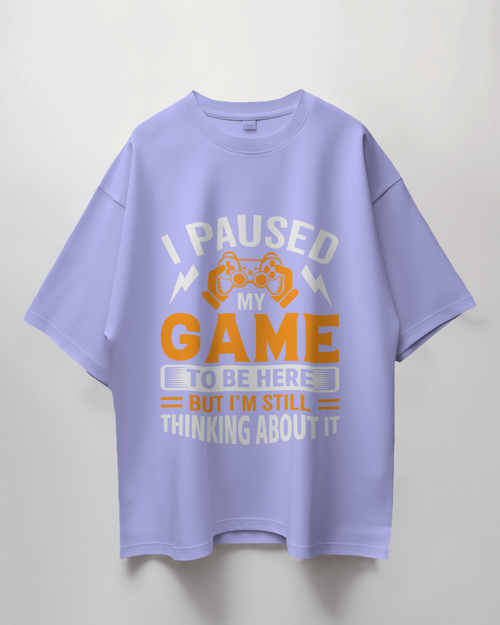 Still Thinking About Gaming Graphic Print Oversized T-Shirt