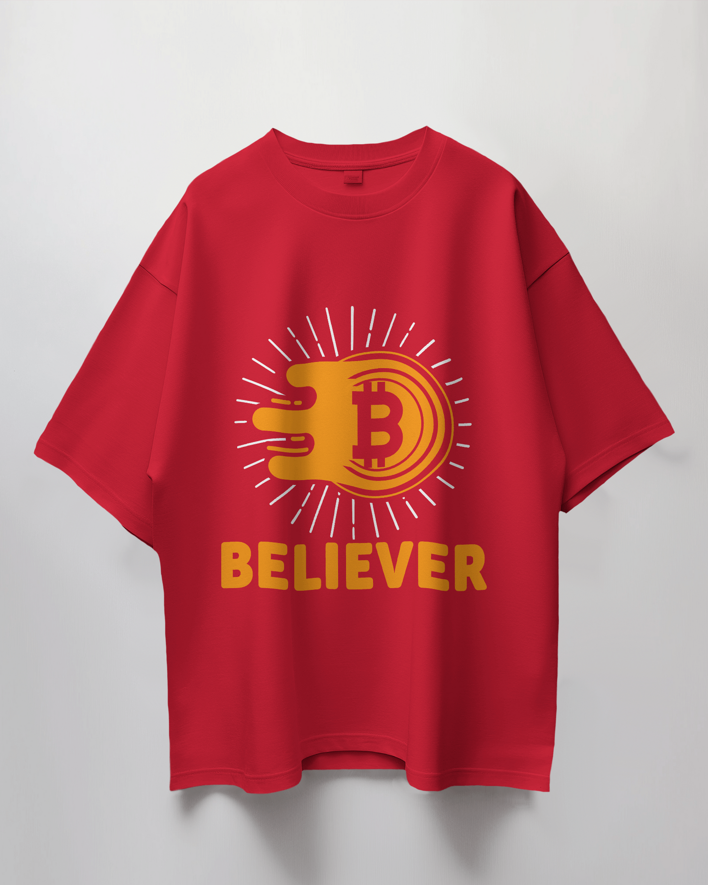 Bitcoin Believer Graphic Print Oversized T-Shirt