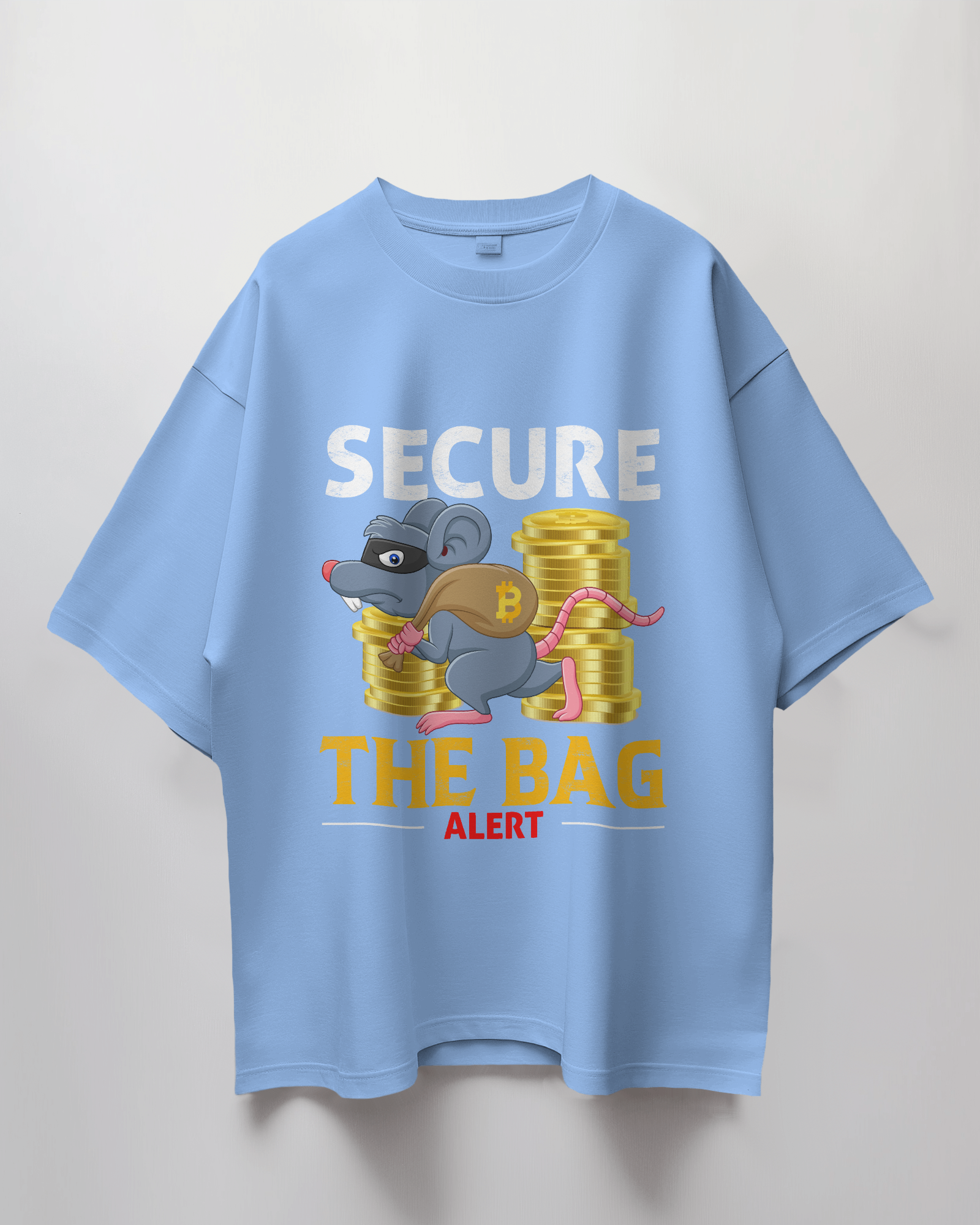 Secure The Crypto Bag Graphic Print Oversized T-Shirt