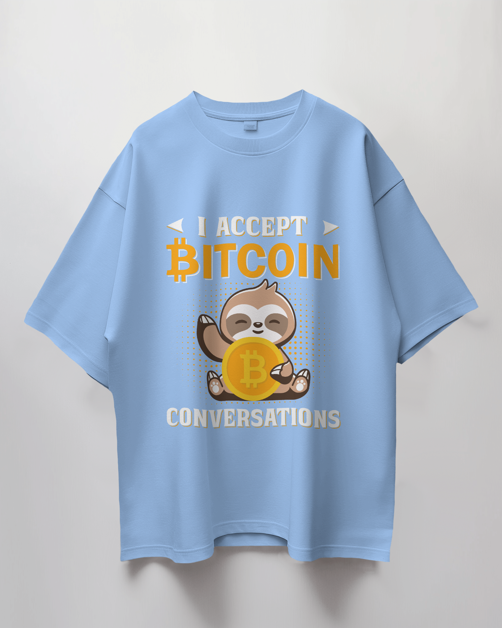 Bitcoin Conversations Graphic Print Oversized T-Shirt