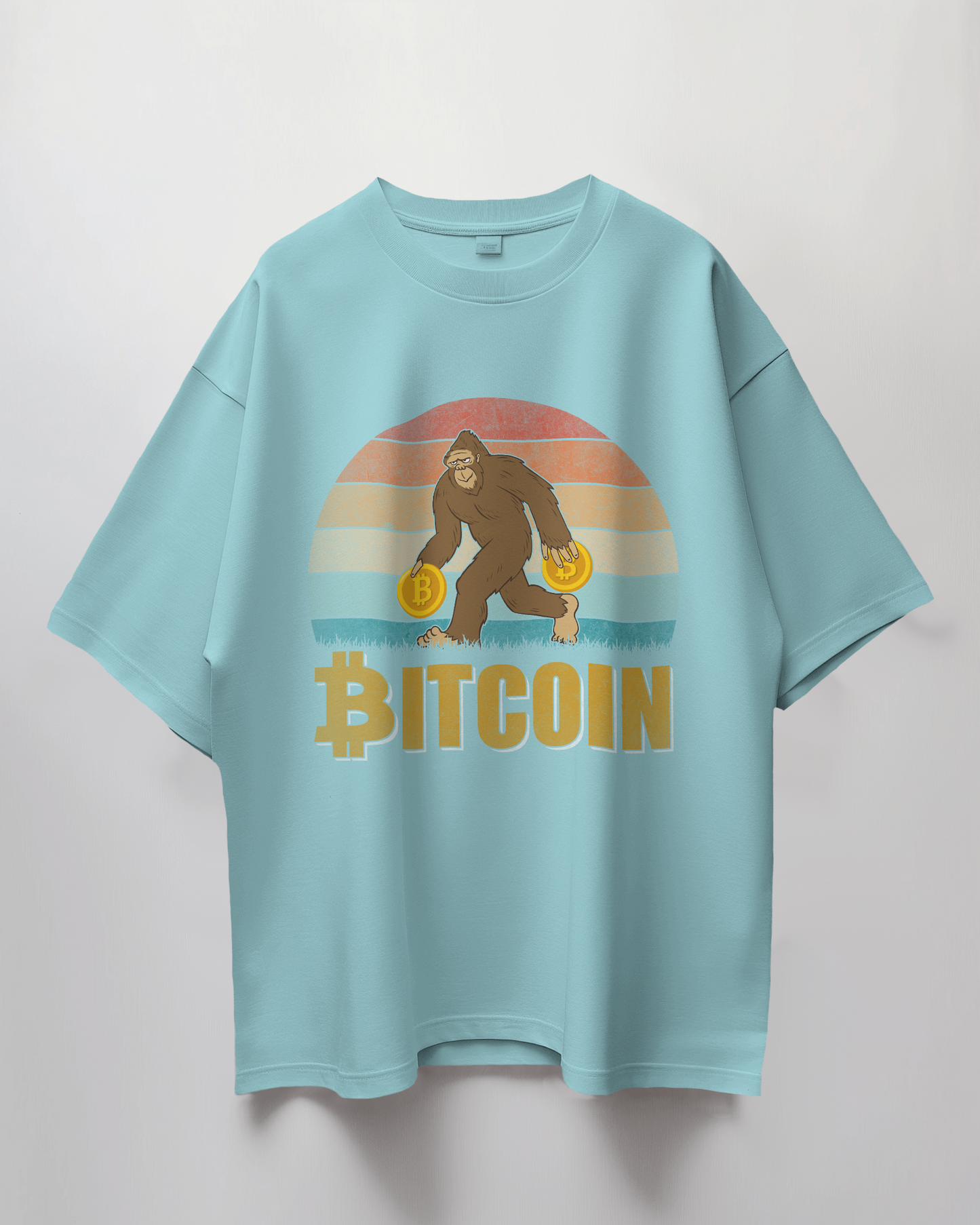 Bitcoin Yeti Graphic Print Oversized T-Shirt