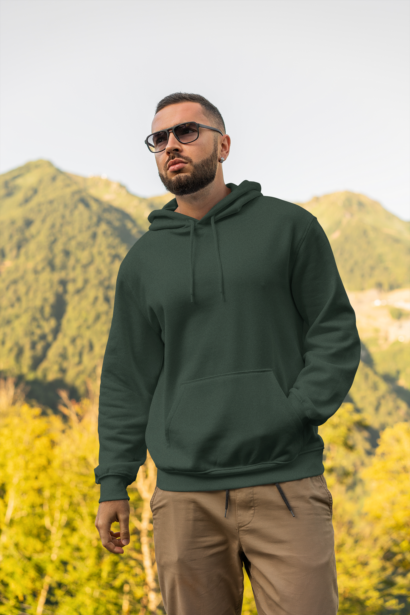 Solid Green Oversized Hoodie