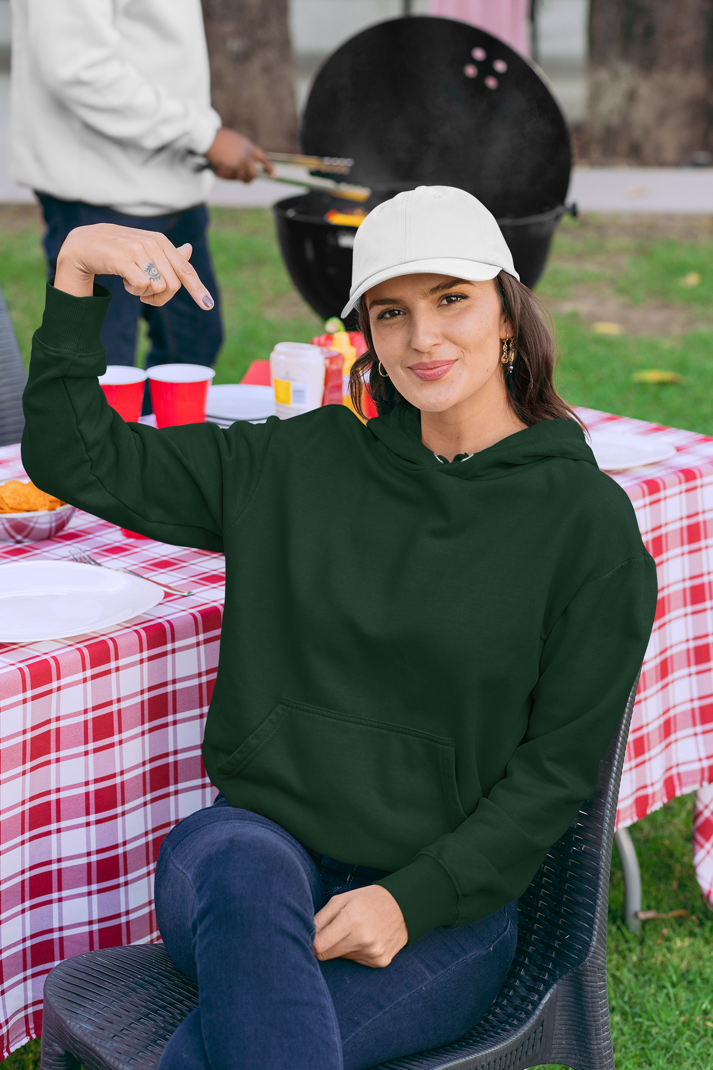 Solid Green Oversized Hoodie