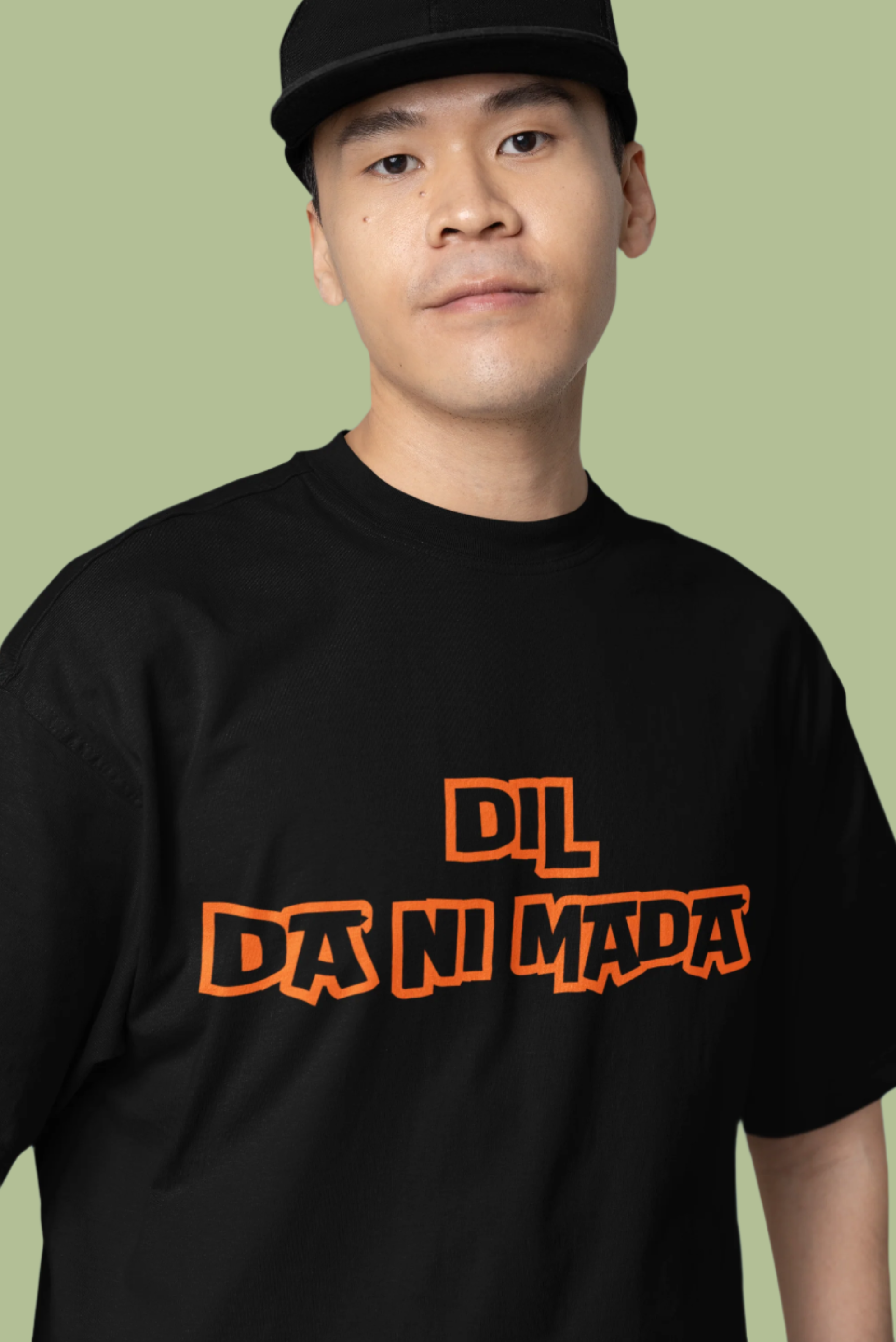 Dil Da Ni Mada Typogaphic Print Oversized T-Shirt