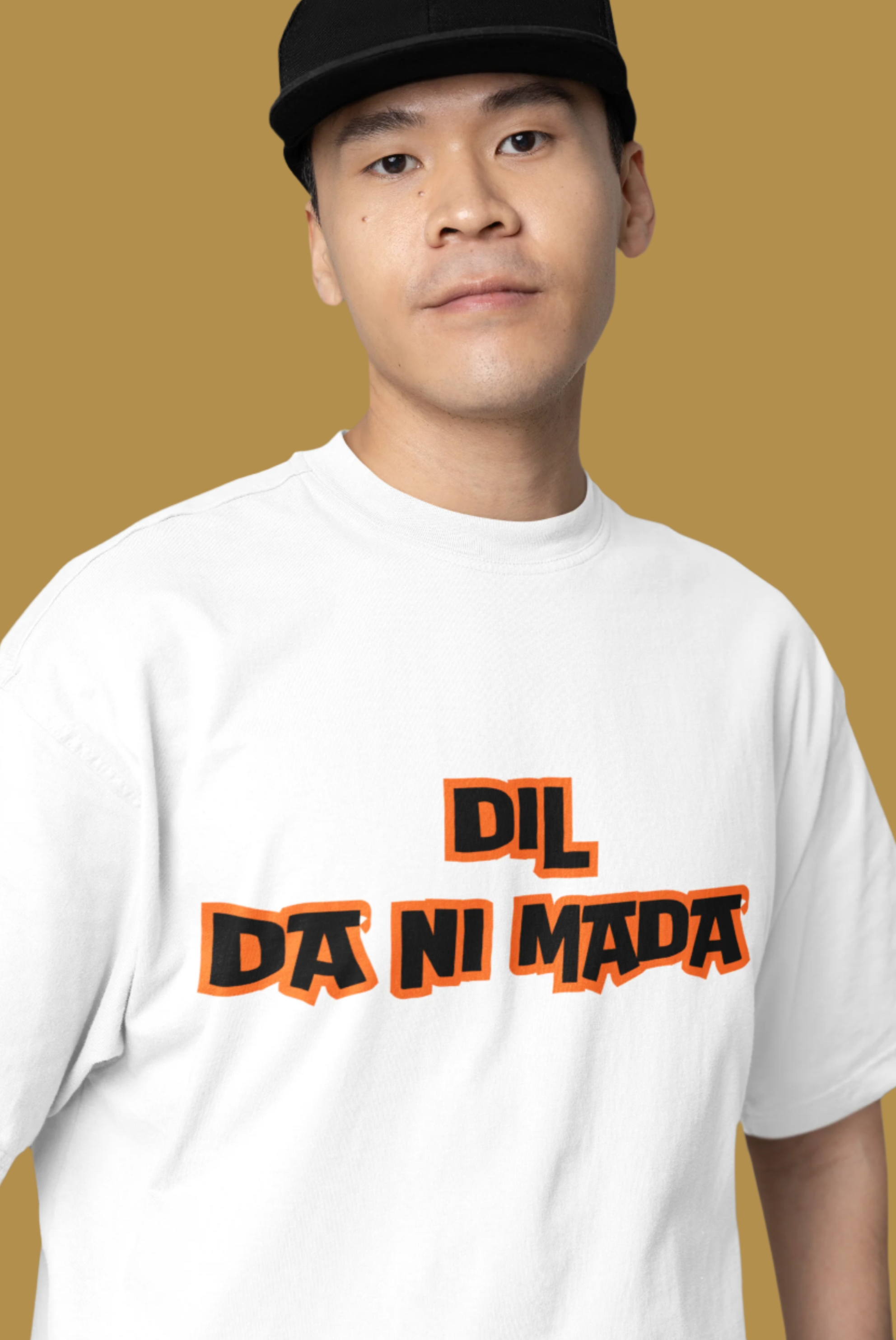 Dil Da Ni Mada Typogaphic Print Oversized T-Shirt