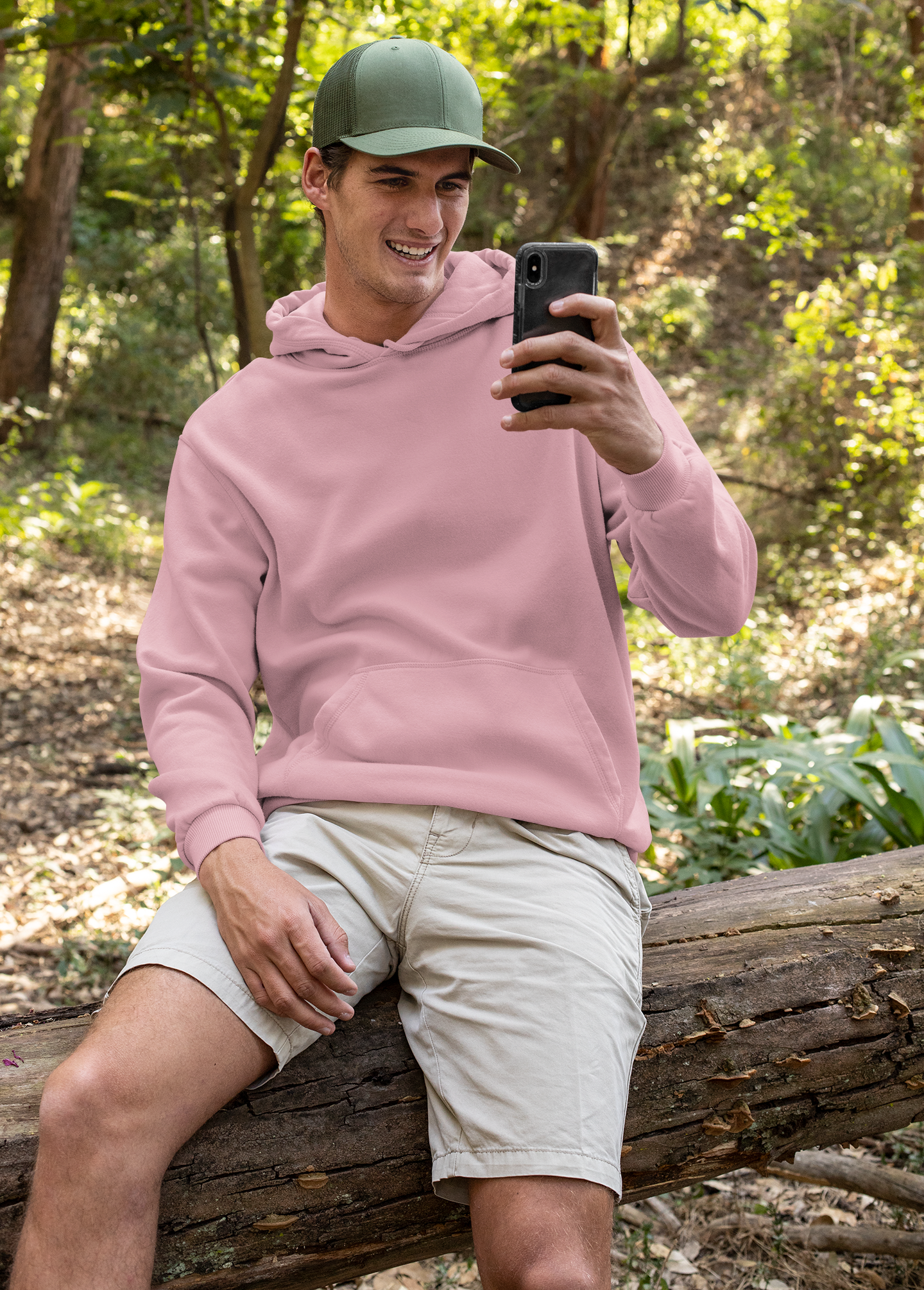 Solid Pink Oversized Hoodie