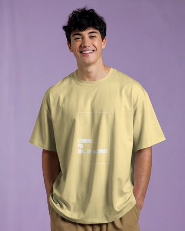 Loading… via Dial-Up Internet – Minimal Text Tee